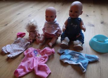 Poupées/Poppen (x3) - Zapf + Loko Toys + Corolle beschikbaar voor biedingen