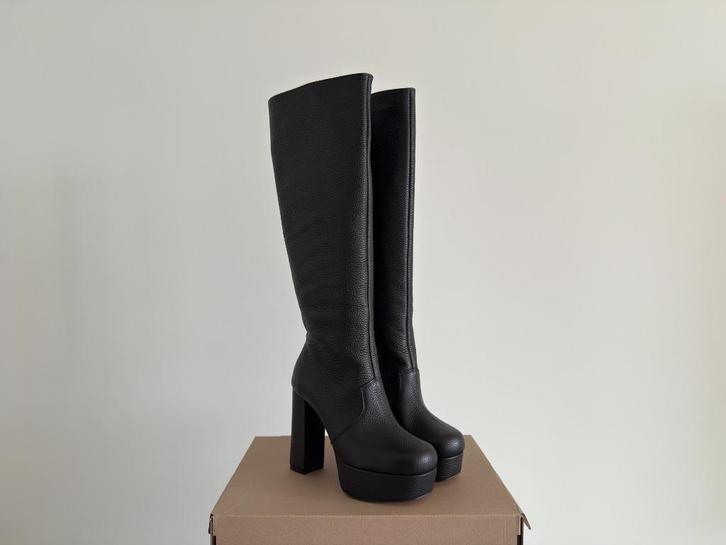 L37 Behind Closed Doors Leren Platform Laarzen, Kleding | Dames, Schoenen, Nieuw, Hoge laarzen, Zwart, Ophalen of Verzenden