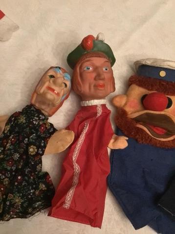 Handpoppen poppenkast vintage poppen  beschikbaar voor biedingen