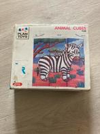 Blokpuzzel plan toys animal cubes wilde dieren (9stukken), Gebruikt, Ophalen