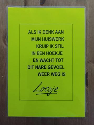 Poster huiswerk - Loesje beschikbaar voor biedingen