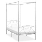 Metalen hemelbed 90x200cm, Huis en Inrichting, Slaapkamer | Bedden, Ophalen, 90 cm, Eenpersoons, Wit