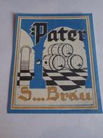 bieretiket Pater S brau  Van den Bossche, Ophalen of Verzenden, Zo goed als nieuw, Overige typen, Overige merken