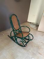 Verlaagde prijs: Vintage schommelstoel in hout en rotan, Antiek en Kunst, Ophalen
