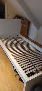 Eenpersoonsbed Ikea Malm, Huis en Inrichting, Slaapkamer | Bedden, Ophalen, Gebruikt, Eenpersoons, Wit
