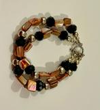 Beige-zwarte dubbel armband, Ophalen of Verzenden, Zo goed als nieuw, Beige