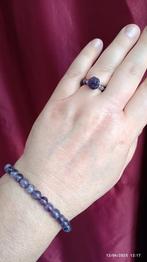 Natuurlijke amethist ring+armband, Paars, Nieuw, Ophalen of Verzenden, Elastiek