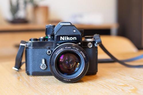 Nikon F2 met legendarische Nikkor 55mm f/1.2-lens, Audio, Tv en Foto, Fotocamera's Analoog, Gebruikt, Spiegelreflex, Nikon, Ophalen of Verzenden