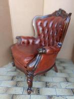 Vintage cognac rood zetel, retro chesterfield style stoel, Enlèvement