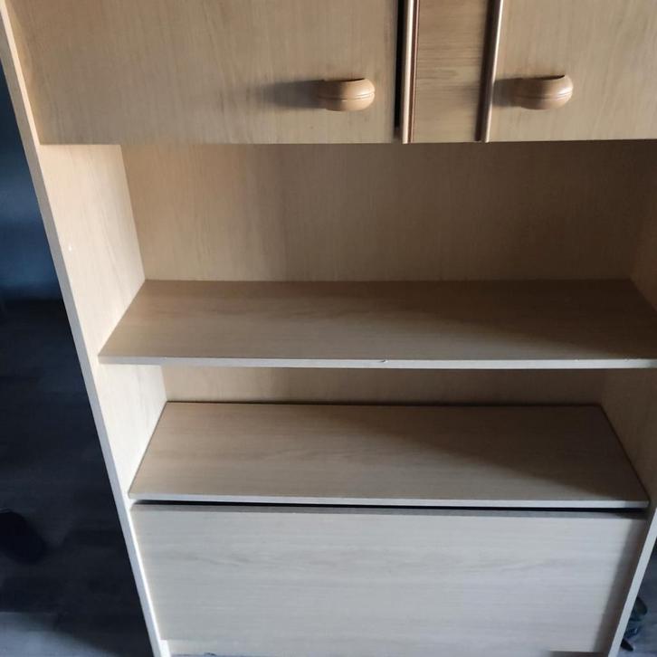 Twee identieke kasten met ingebouwd bureau en planken., Huis en Inrichting, Bureaus, Zo goed als nieuw, Stabureau, Ophalen of Verzenden