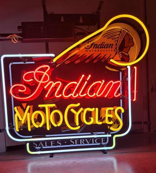 Indian motocycles neon veel andere americana decoratie neons, Verzamelen, Merken en Reclamevoorwerpen, Nieuw, Lichtbak of (neon) lamp