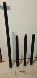 4x IKEA "Olov" verstelbare tafelpoot zwart, Ophalen, Tafelpoot, Minder dan 50 cm, Gebruikt