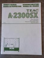 Manuel et plan TEAC A-2300 SX, Enlèvement ou Envoi, Magnétophone, Avec bandes