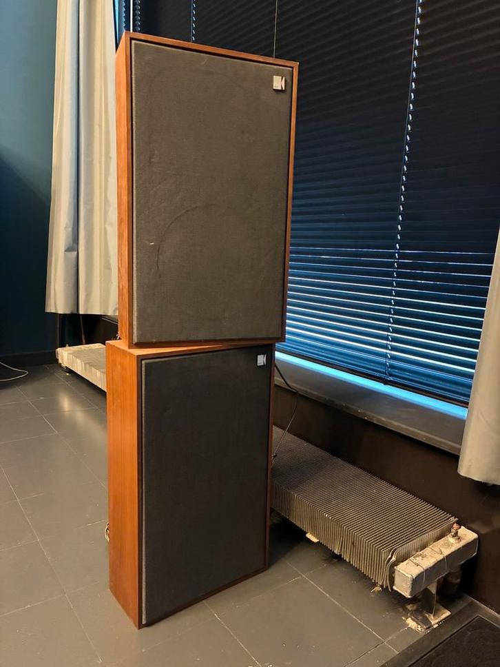 Enceintes bibliothèque Kef Cantor 1ère série 1974, Audio, Tv en Foto, Luidsprekerboxen, Gebruikt, Front, Rear of Stereo speakers
