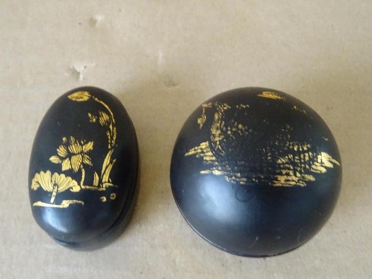 Vintage lakdoosje set vergulde lakdoosjes China of Japan, Antiek en Kunst, Curiosa en Brocante, Ophalen of Verzenden