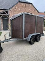 Gesloten aanhangwagen met dubbele as, Ophalen, Zo goed als nieuw