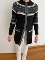 Cardigan en laine noire à motif jacquard, Comme neuf, Taille 36 (S), Noir, Lucky Lu