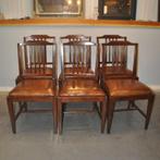 Eetkamerstoelen i.z.g.s. (6 stuks) schaapsleren, Ophalen of Verzenden, Zo goed als nieuw, Leer