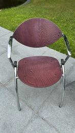 6 stapelbare stoelen beukenhout en aluminium, Ophalen, Bruin, Zo goed als nieuw, Vijf, Zes of meer stoelen