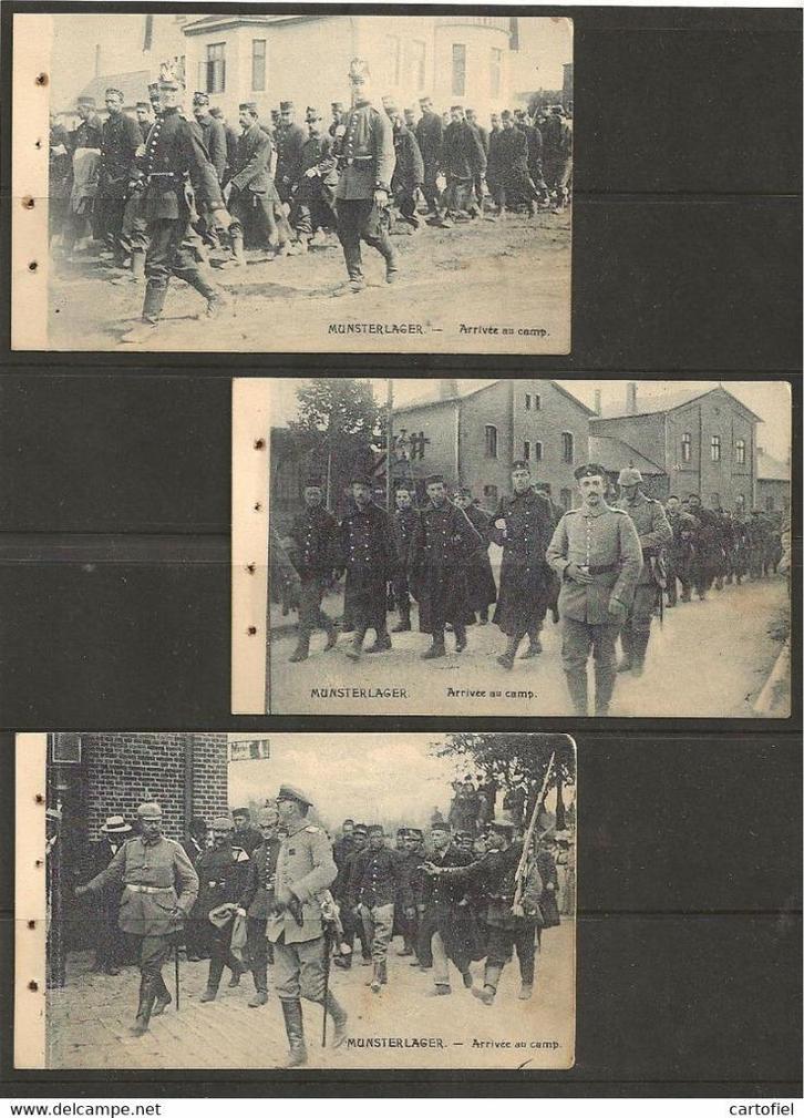 Oorlog-Krijgsgevangenenkamp-Munster-Lager-3oude zichtkaarten, Verzamelen, Militaria | Algemeen, Overige soorten, Foto of Poster