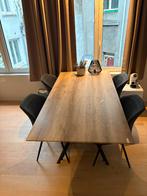 Rechthoekige eettafel met metalen sterpoten, Ophalen, Gebruikt, 50 tot 100 cm, Vijf personen of meer