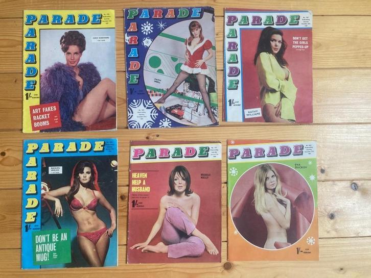 6 Parade vintage années 60 années 60 magazine nu magazine nu, Collections, Revues, Journaux & Coupures, Journal ou Magazine, 1940 à 1960