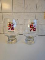 2 Bierglazen met wapenschild Mouscron, Ophalen of Verzenden, Nieuw, Bierglas