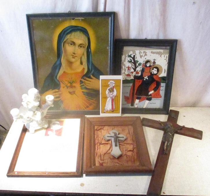 7 Leuke Oude Religieuze Voorwerpen, Antiek en Kunst, Antiek | Religieuze voorwerpen, Ophalen of Verzenden