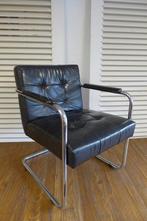 Prachtige zwarte buizen stoel, Ophalen, Retro vintage gispen, Gebruikt, Zwart