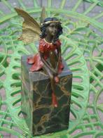 elfe assise en bronze couleurs sur marbre signé ., Bronze, Enlèvement ou Envoi