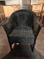 Zwarte, rieten stoelen, Huis en Inrichting, Stoelen, Ophalen, Gebruikt, Vier