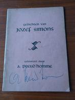 Gedichten van Jozef Simons, Boeken, Ophalen of Verzenden, Gelezen