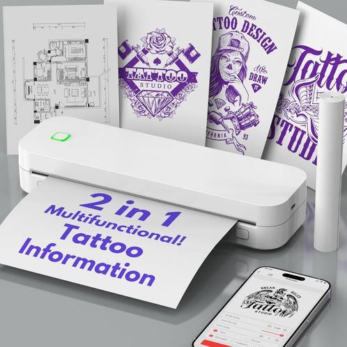 Imprimante Thermique Portable A4 Sans Encre – Bluetooth, Computers en Software, Printers, Gebruikt, Printer, Thermo-printer, Zwart-en-wit printen