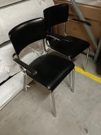 2 zwarte stoelen met Mid-century buisframe design van Tubax, Huis en Inrichting, Stoelen, Ophalen, Gebruikt, Twee, Zwart