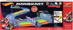 Hot Wheels Mario Kart Regenboog Raceset met extra autootjes, Ophalen, Gebruikt, Racebaan, Hot Wheels