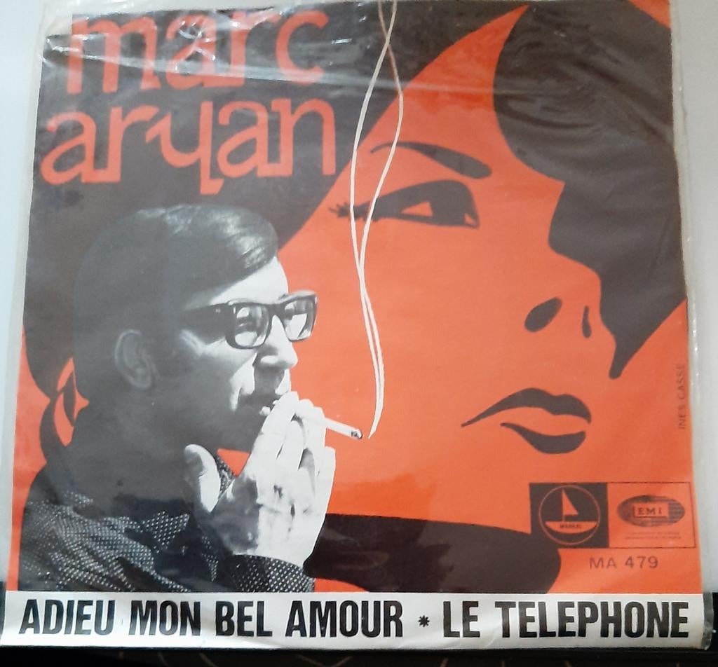 Vinyl 45trs- Marc aryan - adieu mon bel amour, Ophalen of Verzenden, Gebruikt