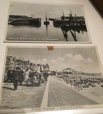 2 cartes postales Vlissingen - Boulevard Evertsen - Sluis Vi, Enlèvement ou Envoi