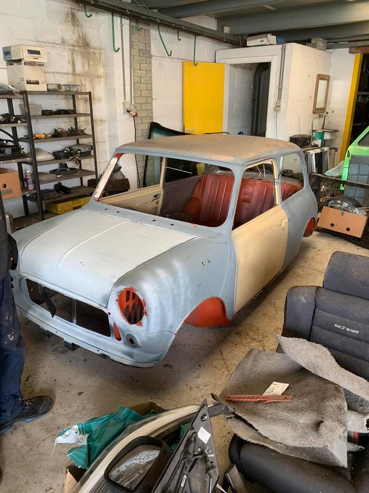 Mini project, Auto's, Oldtimers, Particulier, Mini, Benzine, Coupé, 2 deurs, Handgeschakeld, Overige kleuren, Blauw, Overige bekleding