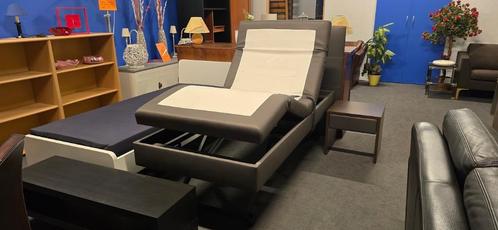 Elektrische boxspring met 4 motoren, Huis en Inrichting, Slaapkamer | Boxsprings, Gebruikt, 90 cm, 200 cm, Eenpersoons, Bruin