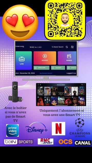 ABONNEMENT TV PREMIUM TOP QUALITÉ 12 MOIS +1 MOIS OFFERT 70€ beschikbaar voor biedingen