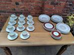 Vintage bruin bloemenservies soepborden ijscoupes, Antiek en Kunst, Ophalen