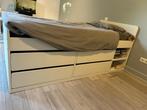Bed (90x200,wit) met opberglades en lattenbodem, Huis en Inrichting, Slaapkamer | Bedden, Ophalen, Gebruikt, 90 cm, Eenpersoons