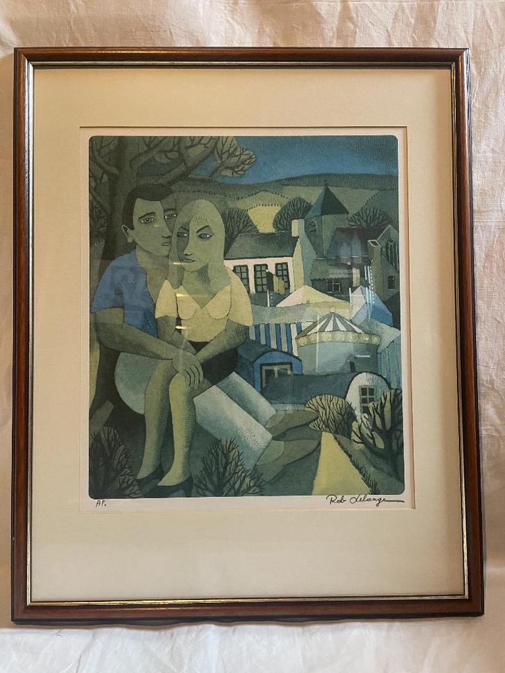 Litho Rob Delange " Het Koppel" ARTIESTENPRINT 1997, Antiquités & Art, Art | Lithographies & Sérigraphies, Enlèvement