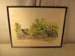 Aquarelle magnifiquement peinte « Boeretang Hoeve » - Signée, Antiquités & Art, Enlèvement ou Envoi