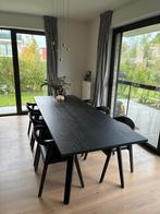 Eiken Eettafel Zwart (260x100cm), Ophalen, Eikenhout, 200 cm of meer, 50 tot 100 cm