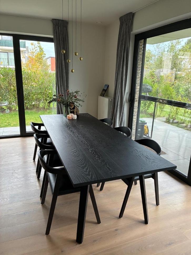 Eiken Eettafel Zwart (260x100cm), Huis en Inrichting, Tafels | Eettafels, Zo goed als nieuw, 50 tot 100 cm, 200 cm of meer, Vijf personen of meer