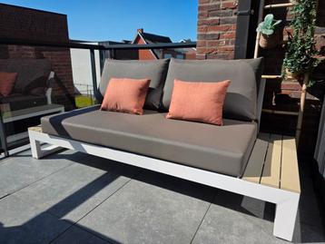 Tuinset met loungebank, tafel, 4 stoelen - nieuwprijs €2.400, Enlèvement, Comme neuf, Salons de jardin