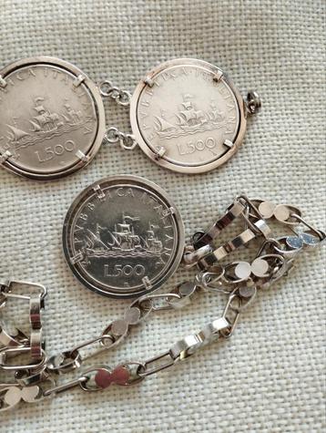 Bracelet et pendentif ancien en argent  beschikbaar voor biedingen