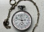 Montre chronographe de poche AUTO sport Senn à Paris +chaine, Omega, 1900 à 1930, Acier, Enlèvement ou Envoi