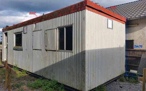 Conteneur maritime De chantier où bureau extérieur 8ml x 3ml, Doe-het-zelf en Bouw, Bouwketen en Schaftketen, Gebruikt, Ophalen